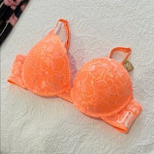 Juicy Couture Vibrant Orange Lace Bra